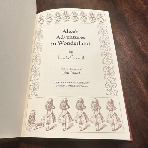 Alices Adventures In Wonderland Lewis Carroll Leather 1980 The Franklin Library - Picture 6 of 8